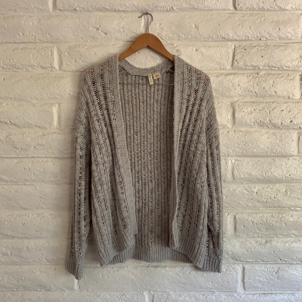 Gray Knit Cardigan